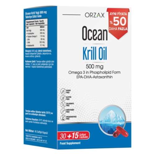 Orzax Ocean Krill Oil 30+15 Kapsül - Orzax
