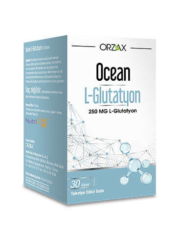 Orzax Ocean L-Glutathione 250 mg 30 Tablet Takviye Edici Gıda - Orzax