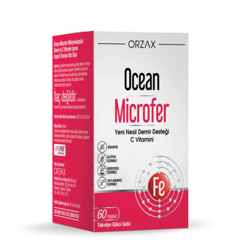 Orzax Ocean Microfer Demir ve C Vitamini 60 Kapsül - Orzax