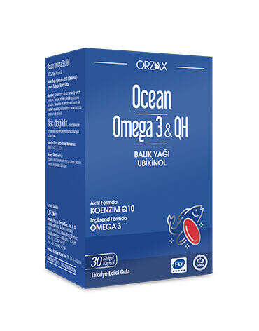 Orzax Ocean Omega 3 & QH Takviye Edici Gıda 30 Kapsül - Orzax