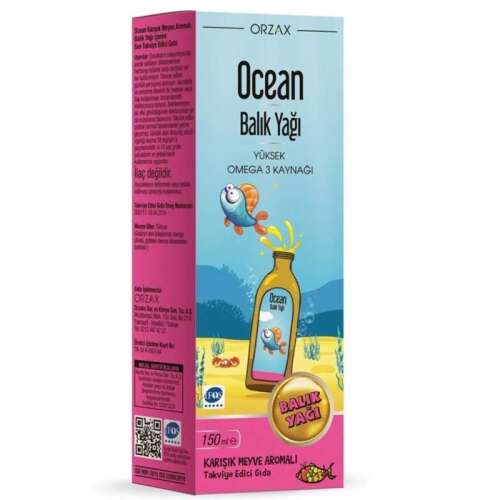 Orzax Ocean Omega3 Şurup 150 ml - Karışık Meyve Aromalı - Orzax