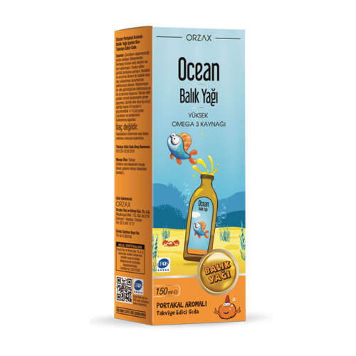 Orzax Ocean Omega3 Şurup 150 ml - Portakal - Orzax