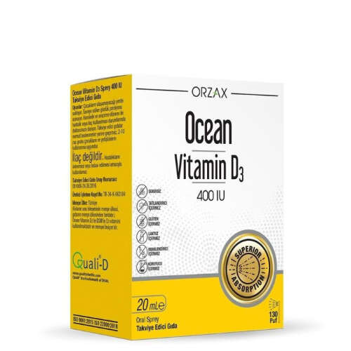 Orzax Ocean Vitamin D3 400 IU Sprey 20ml - 1