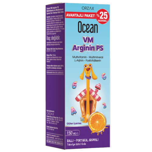 Orzax Ocean Vm Arginin Ps Ballı - Portakal Aromalı Şurup 150 ml - %25 İndirimli - 1