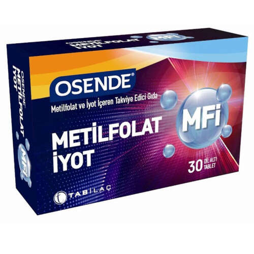 Osende Metilfolat ve İyot Tablet Takviye Edici Gıda 30 Tablet - TAB İlaç Sanayi A.Ş