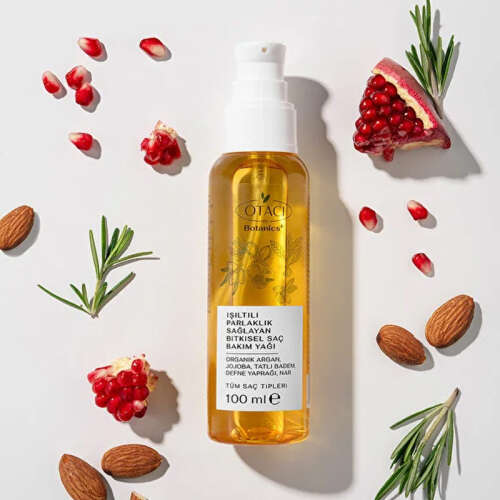 Otacı Işıltılı Parlaklık Sağlayan Bitkisel Saç Bakım Yağı 100 ml - 3
