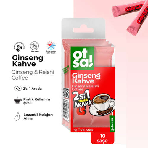 Otsa 2si 1 Arada Ginseng ve Reishi Kahve Stick 3 g x 10 Adet - 2