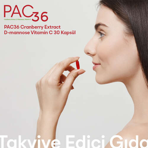 Pac 36 Cranberry Extract D-mannoz ve Vitamin C 30 Kapsül - 6