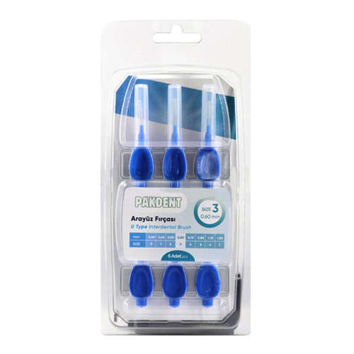 Pakdent Arayüz Fırçası Mavi 0,60mm 6 Adet - Pakdent