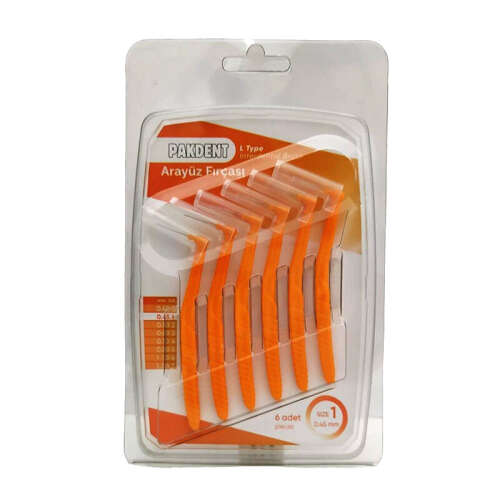 Pakdent L Tipi Arayüz Fırçası - Turuncu 0,45 mm - 1