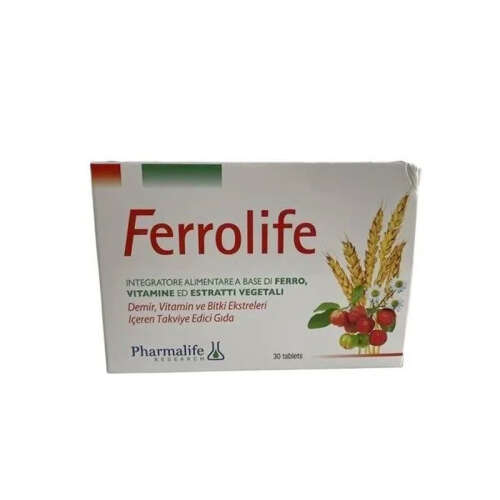 Pharmalife Ferrolife Demir, Vitamin ve Bitki Ekstreleri İçeren Takviye Edici Gıda 30 Tablet - Pharmalife