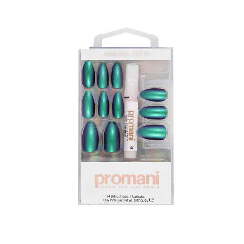 Promani Neon Petrol Takma Tırnak Kiti - 1