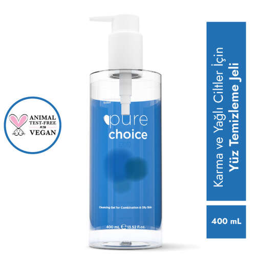 Pure Choice Karma ve Yağlı Ciltler için Yüz Temizleme Jeli 400 ml - Pure Choice