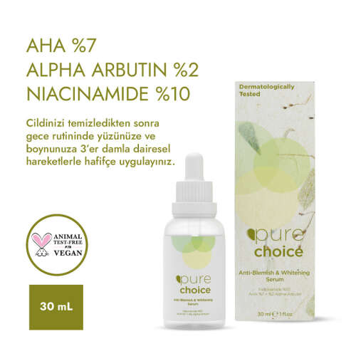 Pure Choice Leke Karşıtı Cilt Beyazlatıcı Serum 30 ml - Pure Choice