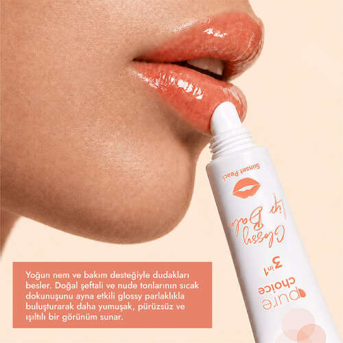 Pure Choice Parlatıcı 3in1 Glossy Lip Balm - Sunset Peach 10 ml - 3