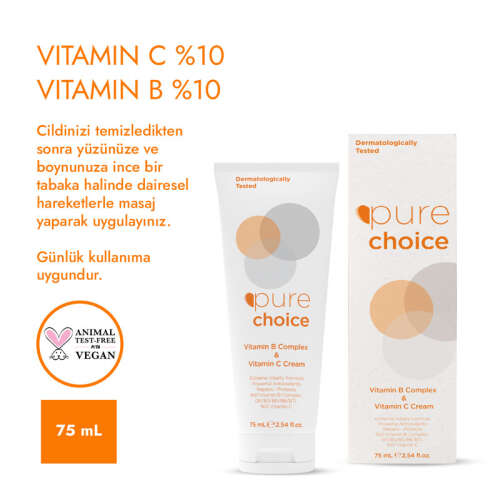 Pure Choice Vitamin C ve Vitamin B Complex Cilt Bakım Kremi 75 ml - 3