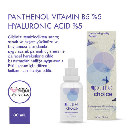 Pure Choice Yoğun Nemlendirici ve Onarıcı Bakım Serumu 30 ml - 4