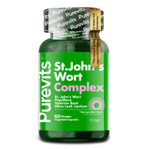 Purevits St. Johns Wort Complex 500 mg Takviye Edici Gıda 60 Vegan Kapsül - Purevits