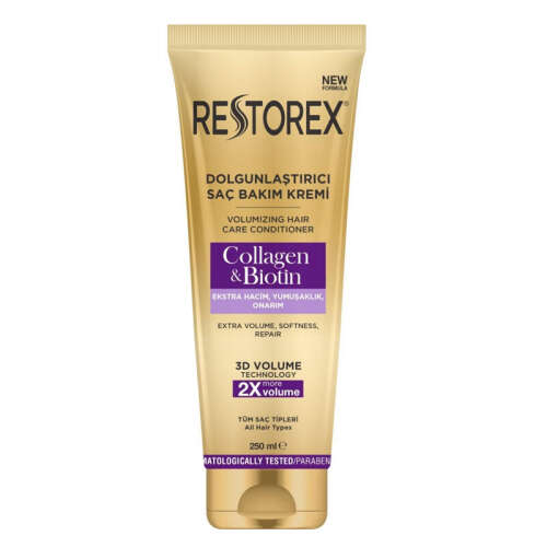 Restorex Collagen Biotin Dolgunlaştırıcı Saç Bakım Kremi 250 ml - Restorex