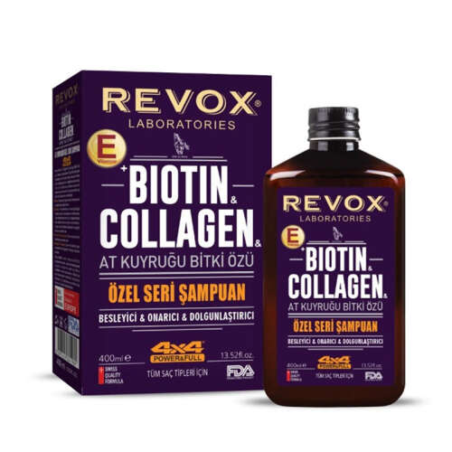 Revox Biotin Collagen At Kuyruğu Bitki Özü Şampuan 400 ml - 1