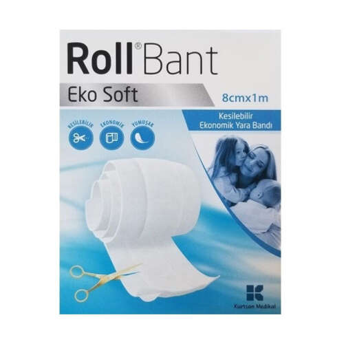 Roll Bant Eko Soft Kesilebilir Band 8cm x 1 m - Kurtsan Medikal