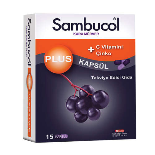Sambucol Plus Kara Mürver C Vitamini + Çinko İçeren Takviye Edici Gıda 15 Kapsül - Sambucol