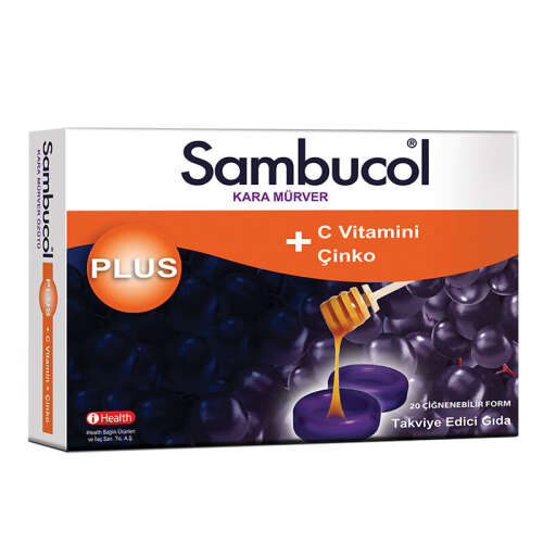 Sambucol Plus Kara Mürver Ekstresi Takviye Edici Gıda 20 Pastil - Sambucol