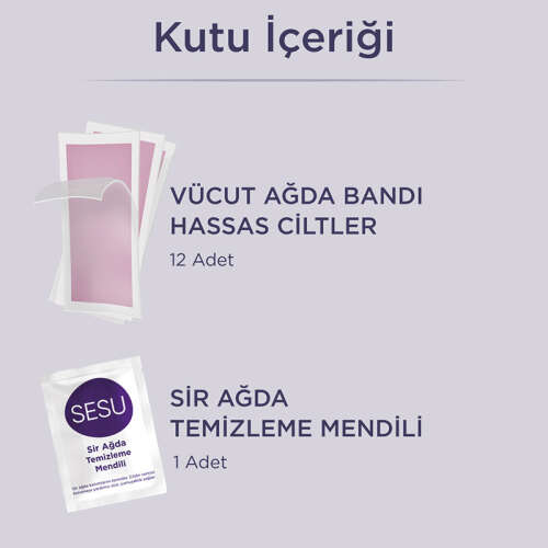Sesu Hassas Vücut Ağda Bandı 12 Adet - 5