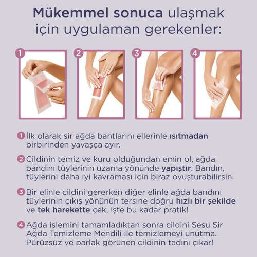 Sesu Hassas Vücut Ağda Bandı 12 Adet - 6