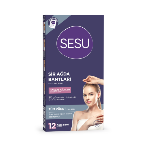 Sesu Hassas Vücut Ağda Bandı 12 Adet - Sesu