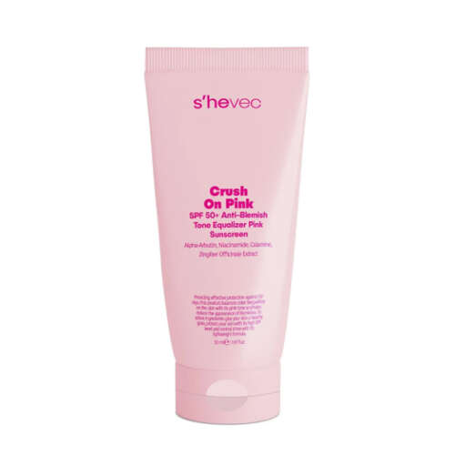 She Vec Crush On Pink - SPF 50+ Leke Karşıtı ve Ton Eşitleyici Pembe Güneş Kremi 50 ml - 1