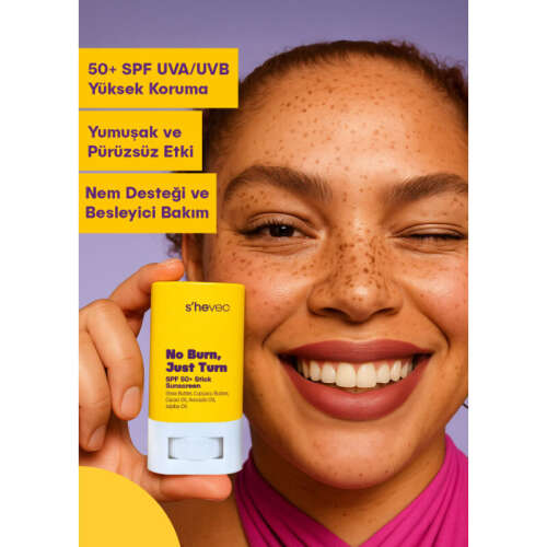 She Vec No Burn Just Spf50+ Stick Güneş Kremi 15 g - 3