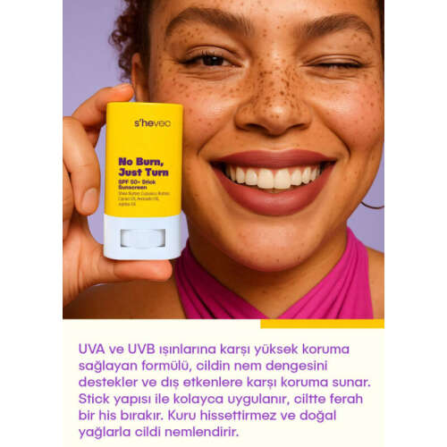 She Vec No Burn Just Spf50+ Stick Güneş Kremi 15 g - 4