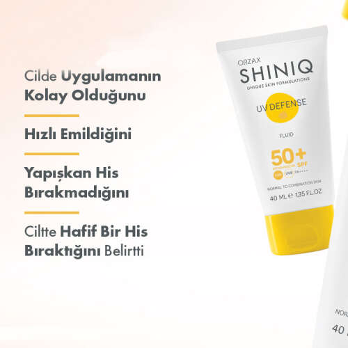 Shiniq UV Defense Normal ve Karma Ciltler için Güneş Koruyucu SPF50 + 40 ml - 4