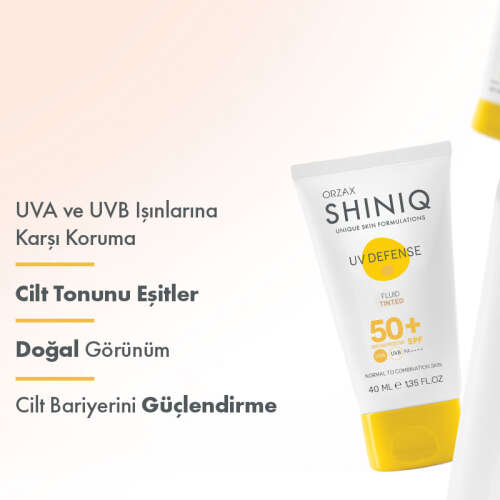 Shiniq UV Defense Normal ve Karma Ciltler için Renkli Güneş Koruyucu SPF50 + 40 ml - 3