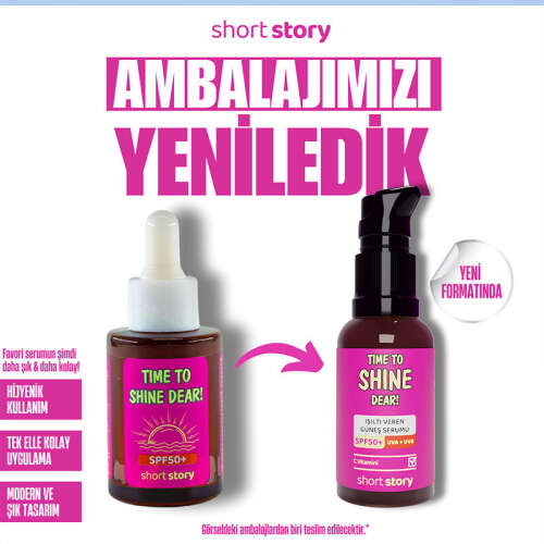 Short Story TIME TO SHINE DEAR! SPF50+ C Vitaminli Güneş Serumu 30 ml - Short Story