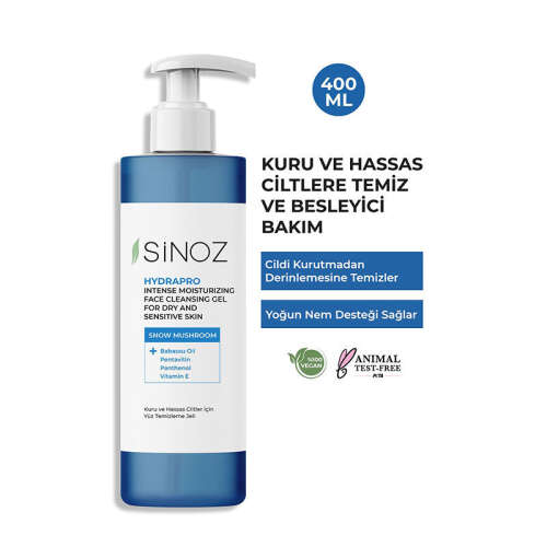 Sinoz Hydrapro Kuru ve Hassas Ciltler İçin Yüz Temizleme Jeli 400 ml - 2