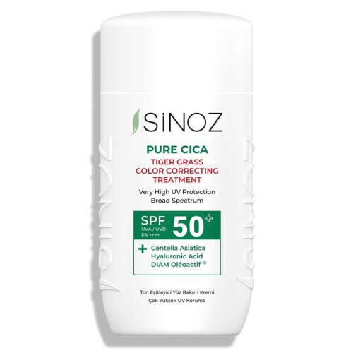 Sinoz Pure Cica SPF50+ Ton Eşitleyici Sıvı Yüz Güneş Kremi 50 ml - Sinoz