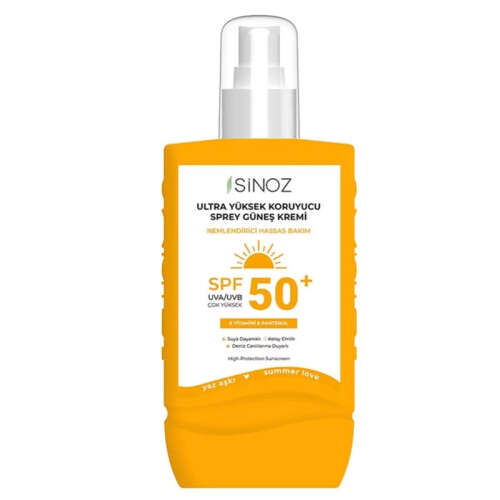 Sinoz Ultra Yüksek Koruyucu & Nemlendirici Sprey Güneş Kremi 50+SPF 200 ml - Sinoz