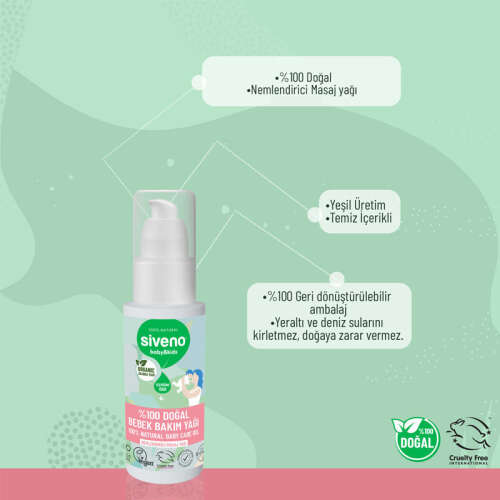 Siveno %100 Doğal Bebek Bakım Yağı 50 ml - 4