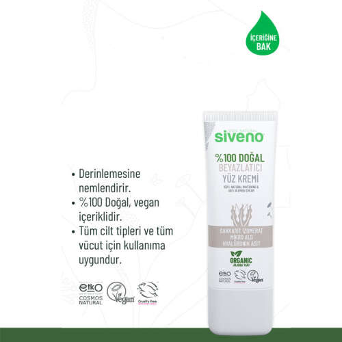 Siveno %100 Doğal Beyazlatıcı Yüz Kremi 30 ml - 4