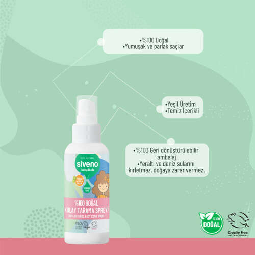 Siveno %100 Doğal Çocuklar İçin Kolay Tarama Spreyi 100 ml - 2