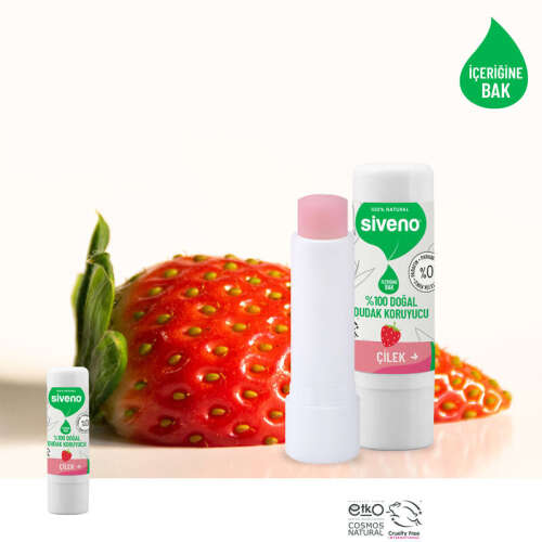 Siveno %100 Doğal Dudak Koruyucu Çilekli 6 gr - 4