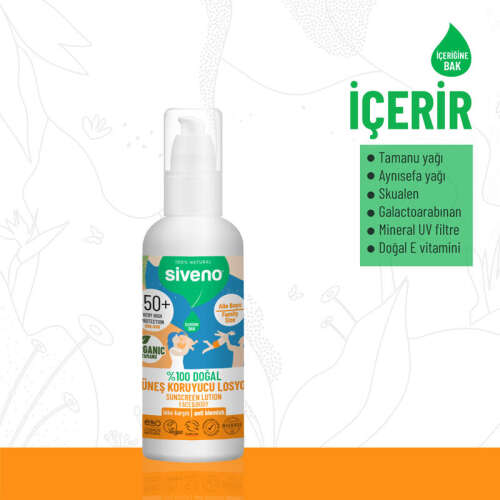 Siveno %100 Doğal Güneş Koruyucu Losyon 100 ml - 5