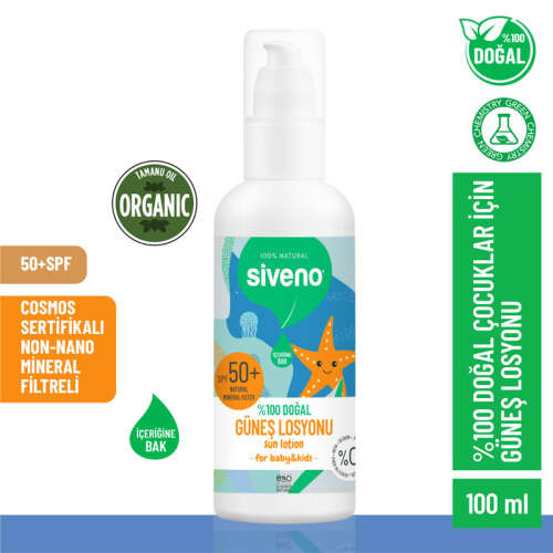 Siveno Bebek ve Çocuklar için %100 Doğal Güneş Losyonu 100 ml - Siveno