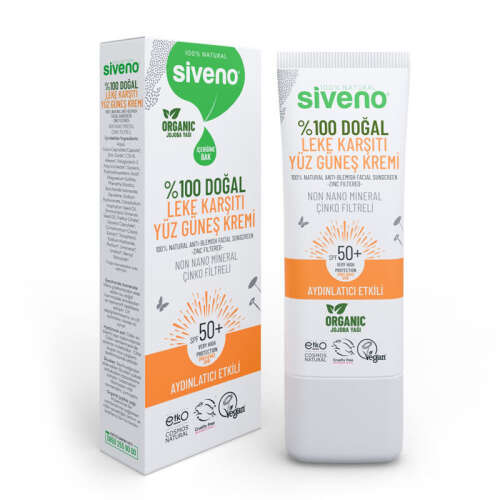 Siveno %100 Doğal Leke Karşıtı Spf 50 Yüz Güneş Kremi 30 ml - Siveno