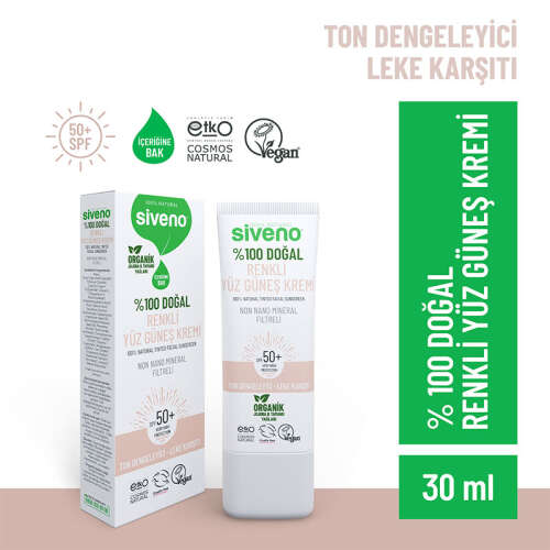 Siveno %100 Doğal Renkli Yüz Güneş Kremi 30 ml - 2
