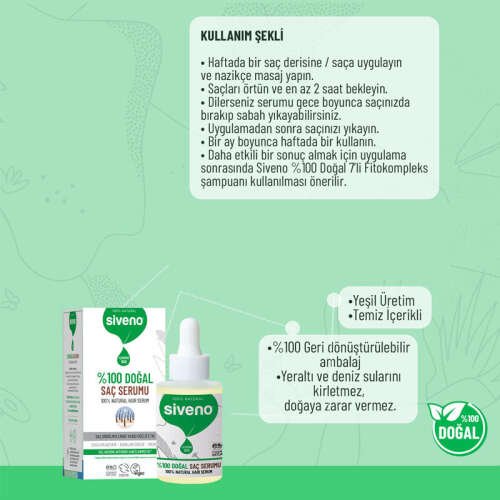 Siveno %100 Doğal Saç Bakım Serumu 30 ml - 5