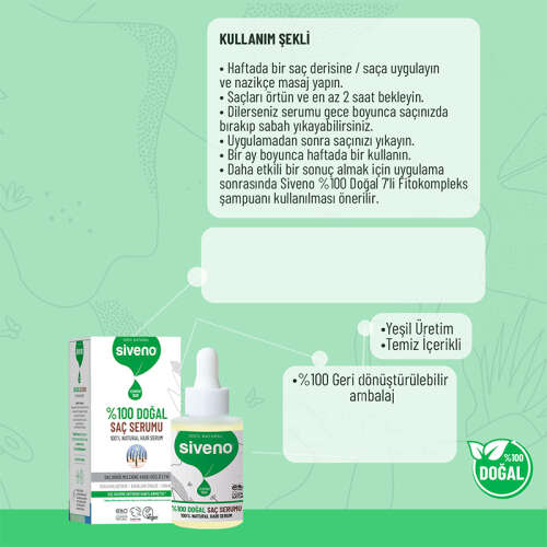 Siveno %100 Doğal Saç Bakım Serumu 30 ml - 5