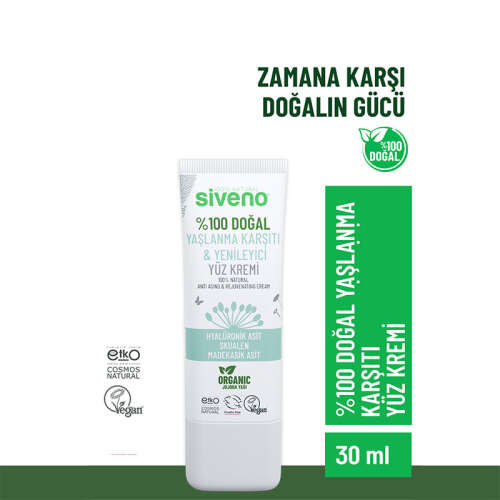 Siveno %100 Doğal Yaşlanma Karşıtı Yüz Kremi 30 ml - Siveno